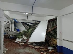 Deslizamento invade incubat�rio de ps em Salvador do Sul