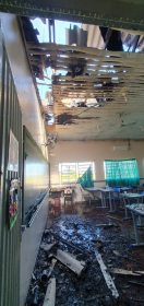 Inc�ndio em escola pode ter sido provocado por aluna