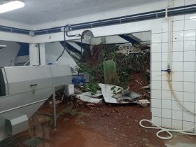 Bombeiros averiguam deslizamento em incubat�rio e descartam risco no momento