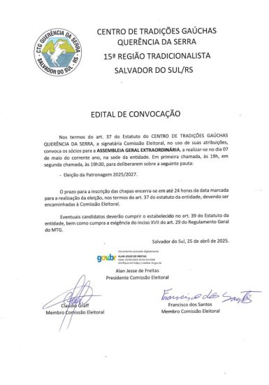 Edital de Convocação