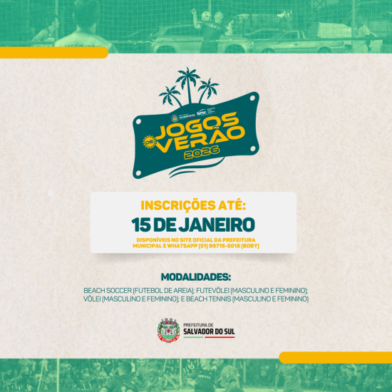 Inscri��es para os Jogos de Ver�o 2026