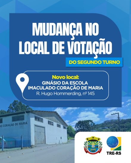 S�o Pedro da Serra informa mudan�a no local de vota��o para o segundo turno