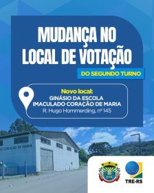 S�o Pedro da Serra informa mudan�a no local de vota��o para o segundo turno
